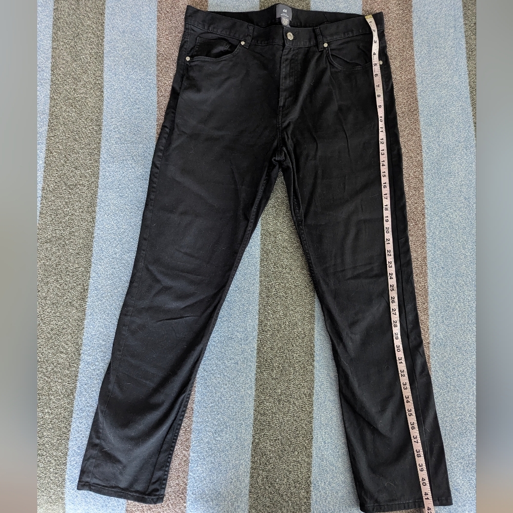 H&M Slim Fit Cotton Twill Pants Black
